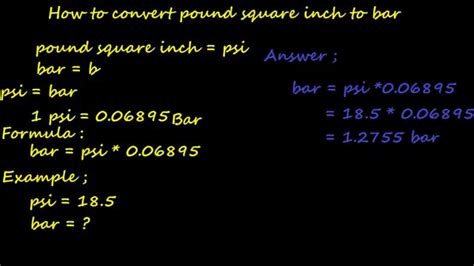 Psi to Bar Conversion